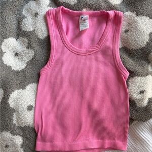 Old Navy Pink Exhale Seamless Fitted Rib Tank